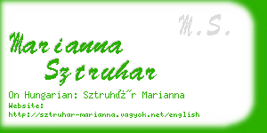 marianna sztruhar business card